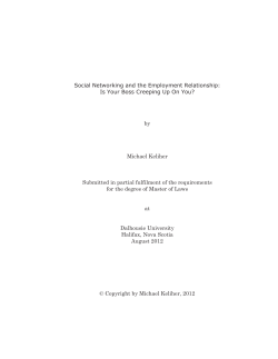 Social Networking and the Employment Relationship: Is