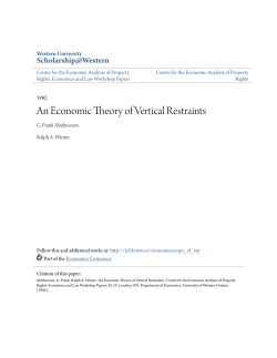 An Economic Theory of Vertical Restraints