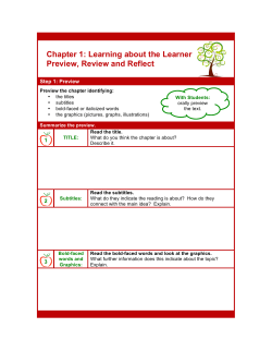 Chapter 1: Learning about the Learner Preview, Review and Reflect