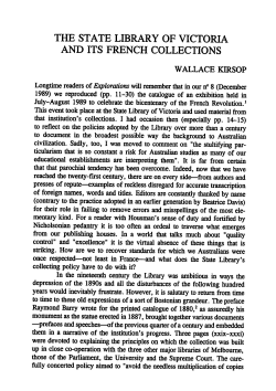 the state library of victoria and its french collections