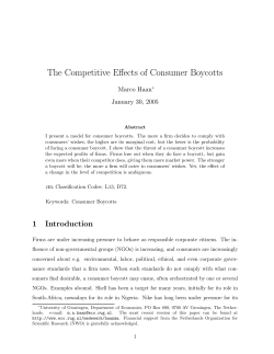 The Competitive Effects of Consumer Boycotts