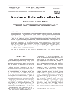 Ocean iron fertilization and international law