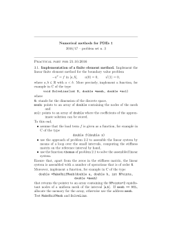 Numerical methods for PDEs 1 2016/17 &ndash; problem set n. 3 Practical