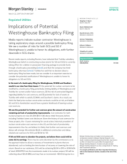 Regulated Utilities: Implications of Potential Westinghouse