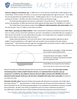 Elder Abuse Fact Sheet - Center of Excellence on Elder Abuse