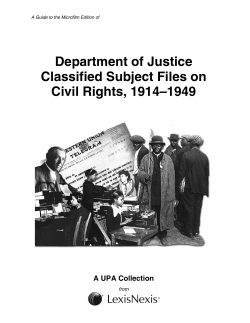 Department of Justice Classified Subject Files on Civil