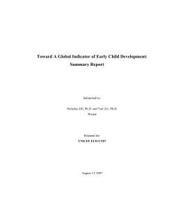 Toward A Global Indicator of Early Child Development
