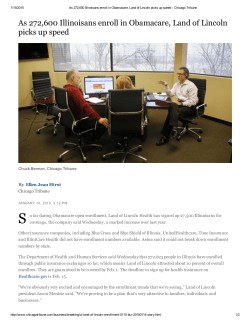 As 272600 Illinoisans enroll in Obamacare, Land of Lincoln picks up