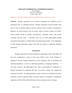 THOUGHT EXPERIMENTS CONSIDERED HARMFUL