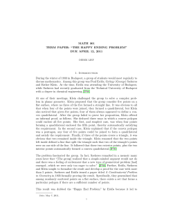 THE HAPPY ENDING PROBLEM - San Francisco State University
