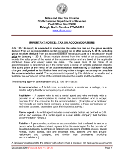 Important Notice: Tax on Accommodations