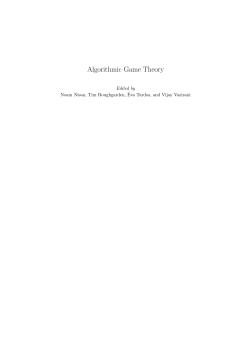 Algorithmic Game Theory