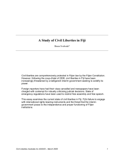 A Study of Civil Liberties in Fiji