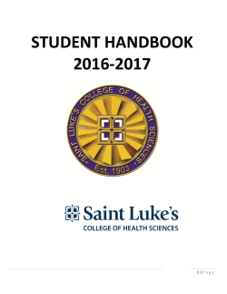 STUDENT HANDBOOK 2016-2017 - Saint Luke`s College of Health