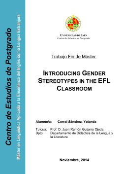 INTRODUCING GENDER STEREOTYPES IN THE EFL