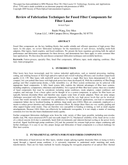Review of Fabrication Techniques for Fused Fiber Components for