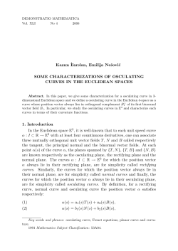 Kazım ˙Ilarslan, Emilija Ne&scaron;ovic SOME CHARACTERIZATIONS OF