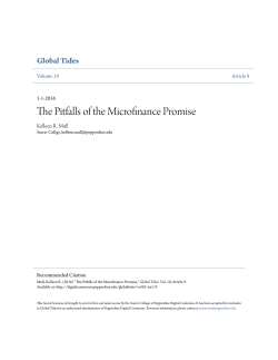 The Pitfalls of the Microfinance Promise