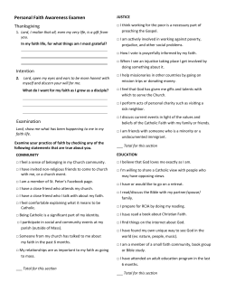 Personal faith plan  - St. Peter`s Catholic Church