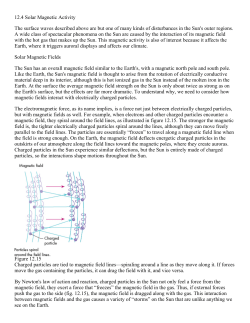 12.4 Solar Magnetic Activity The surface waves described above are