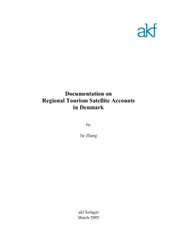 Documentation on Regional Tourism Satellite Accounts in