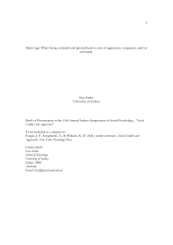 self-harm. - Sydney Symposium of Social Psychology