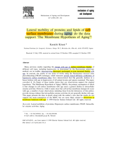 Lateral mobility of proteins and lipids of cell surface membranes