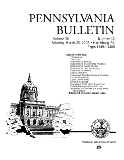 Volume 36 Number 12 Saturday, March 25, 2006 • Harrisburg, PA