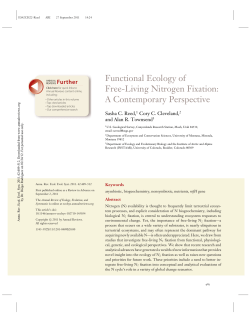 Functional Ecology of Free-Living Nitrogen Fixation: A