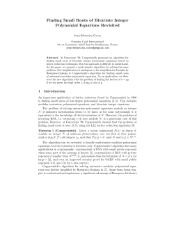 Finding small roots of bivariate integer equations revisited