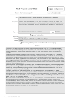 IODP Proposal Cover Sheet