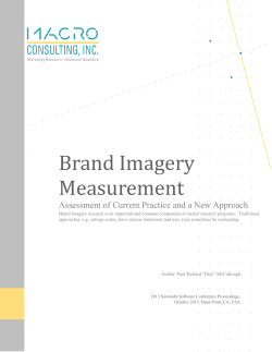 Brand Imagery Measurement: Assessment of Current Practice and a