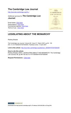 legislating about the monarchy