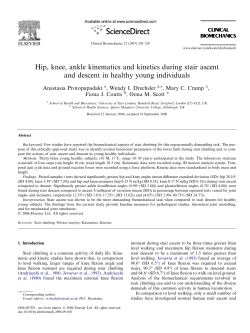 Hip, knee, ankle kinematics and kinetics during stair ascent and