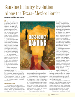 Banking Industry Evolution Along the Texas&ndash;Mexico Border