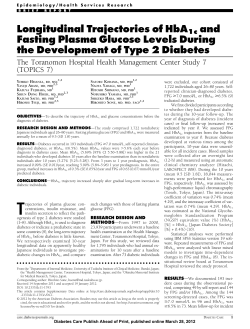 Longitudinal Trajectories of HbA1c and Fasting
