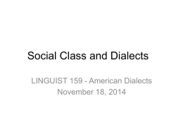 Social Class and Dialects