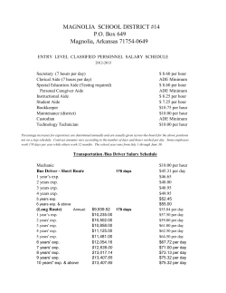 MAGNOLIA SCHOOL DISTRICT #14 P.O. Box 649 Magnolia