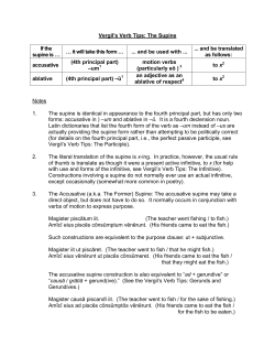 Vergil`s Verb Tips: Gerunds and Gerundives