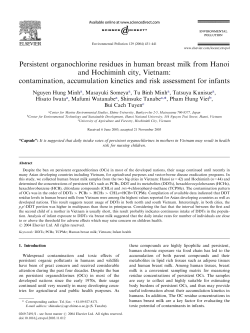 Persistent organochlorine residues in human breast milk from