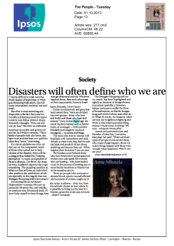 Disasters will often define who we are