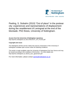 Peeling, S. Siobahn (2010) "Out of place" in the postwar city