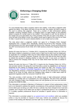 Enforcing a Charging Order