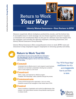 Return to Work Toolkit  - Liberty Mutual Business Insurance