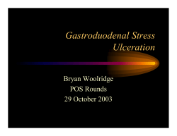Gastroduodenal Stress Ulceration
