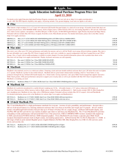 Apple, Inc. Apple Education Individual Purchase Program Price List