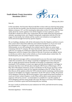 Youth Atlantic Treaty Association Newsletter 2014-‐1