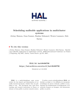 Scheduling malleable applications in multicluster systems - HAL