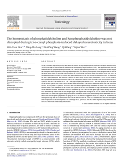 Toxicology The homeostasis of phosphatidylcholine and