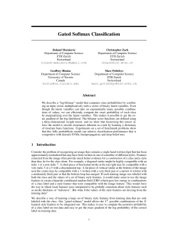 Gated Softmax Classification